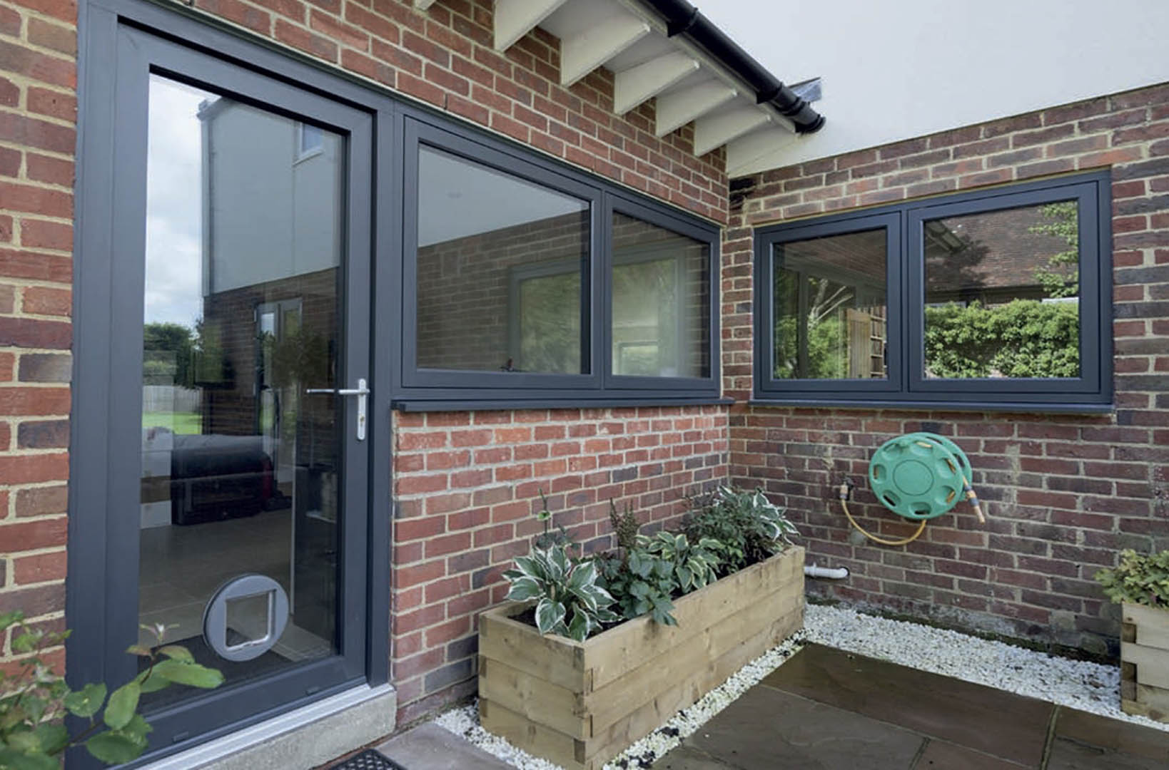 Aluminium back door looking onto garden