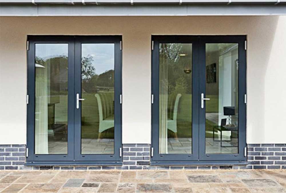 Aluminium french door looking onto garden