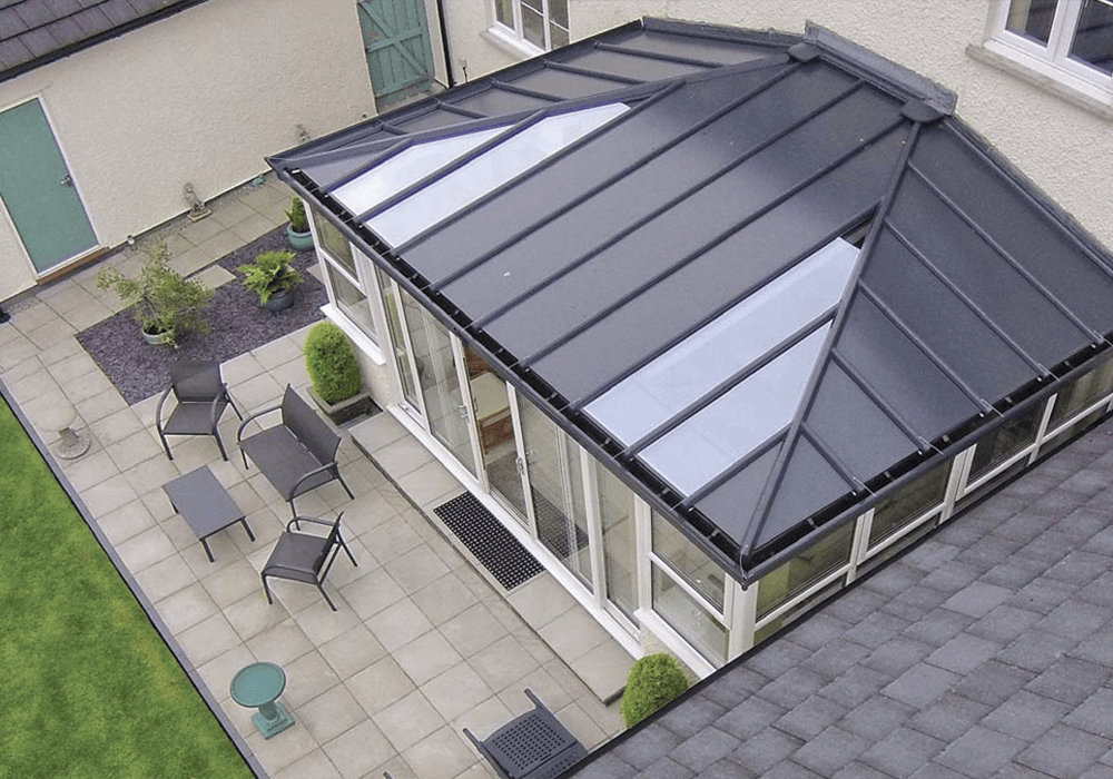 Lean to conservatory with solid roof gloucestershire