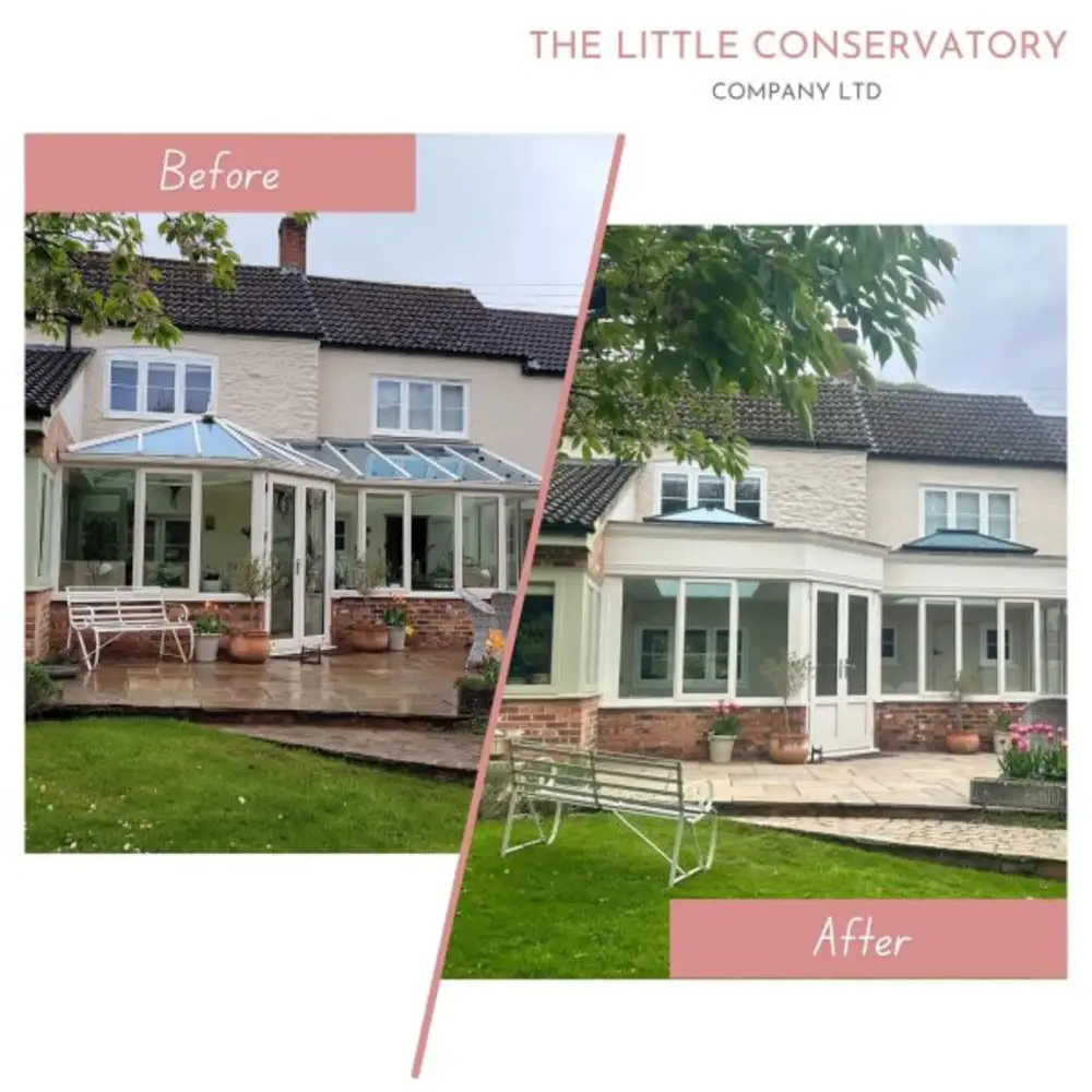 Hardwood Orangery in Gloucestershire before & after
