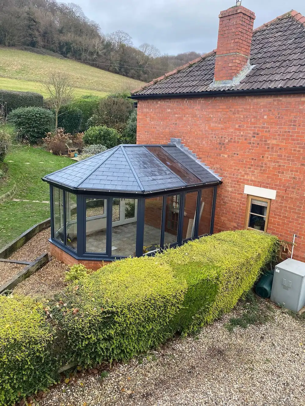 black aluminium victorian conservatory