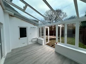 white lean to conservatory