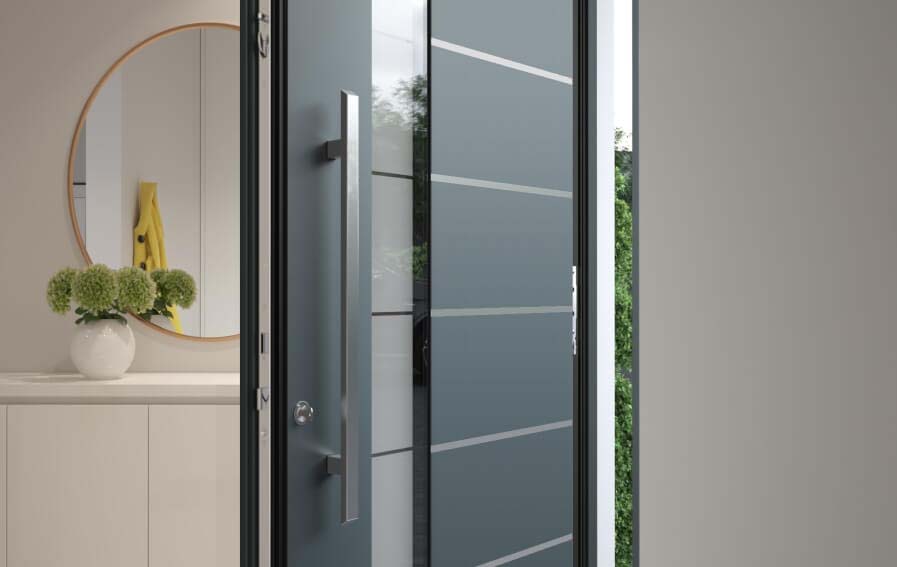 black aluminium front door