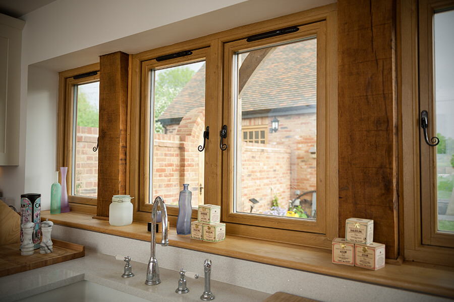 brown casement window