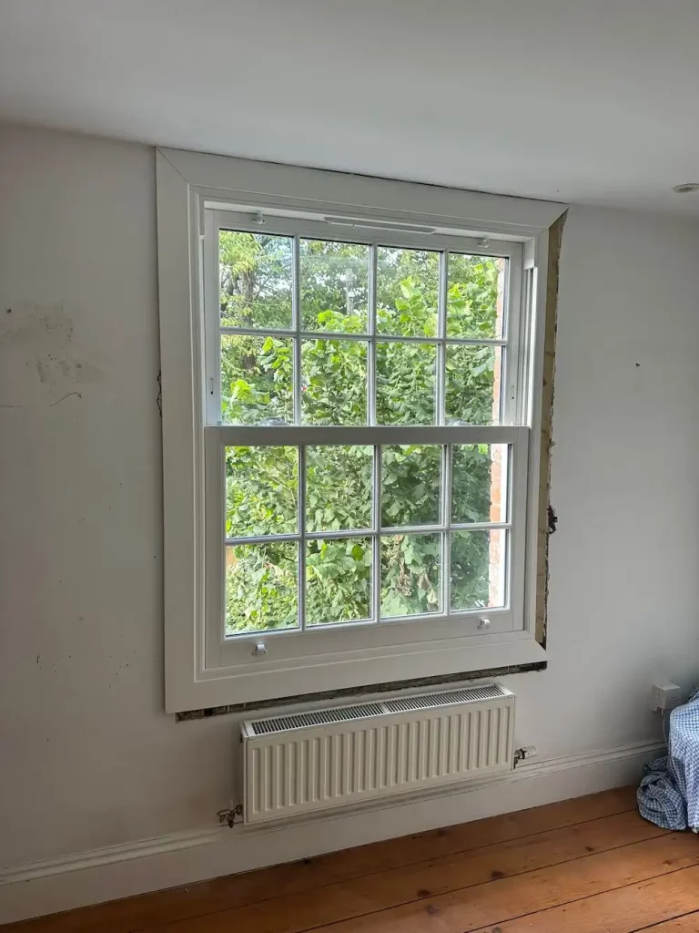 white sliding sash window